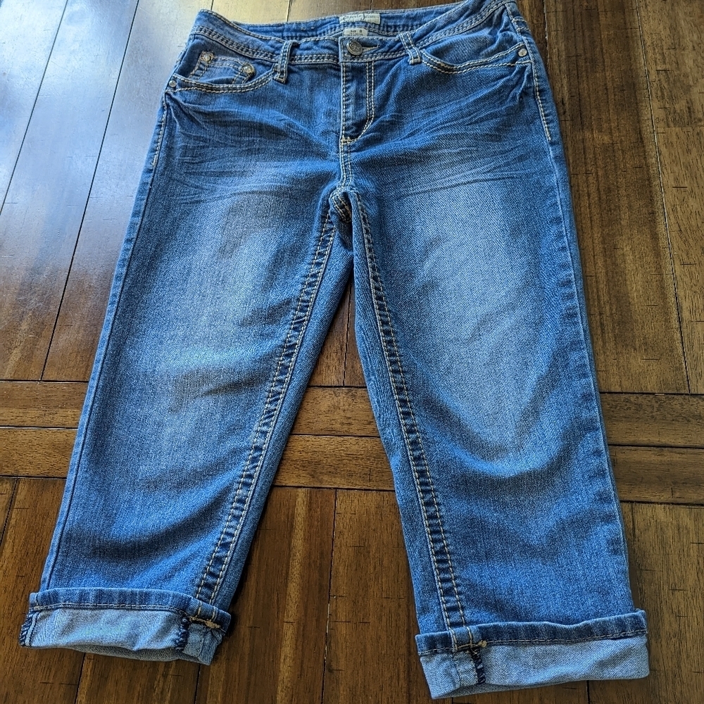 Earl Jeans women's cropped embellishment embroidered size‎ 8